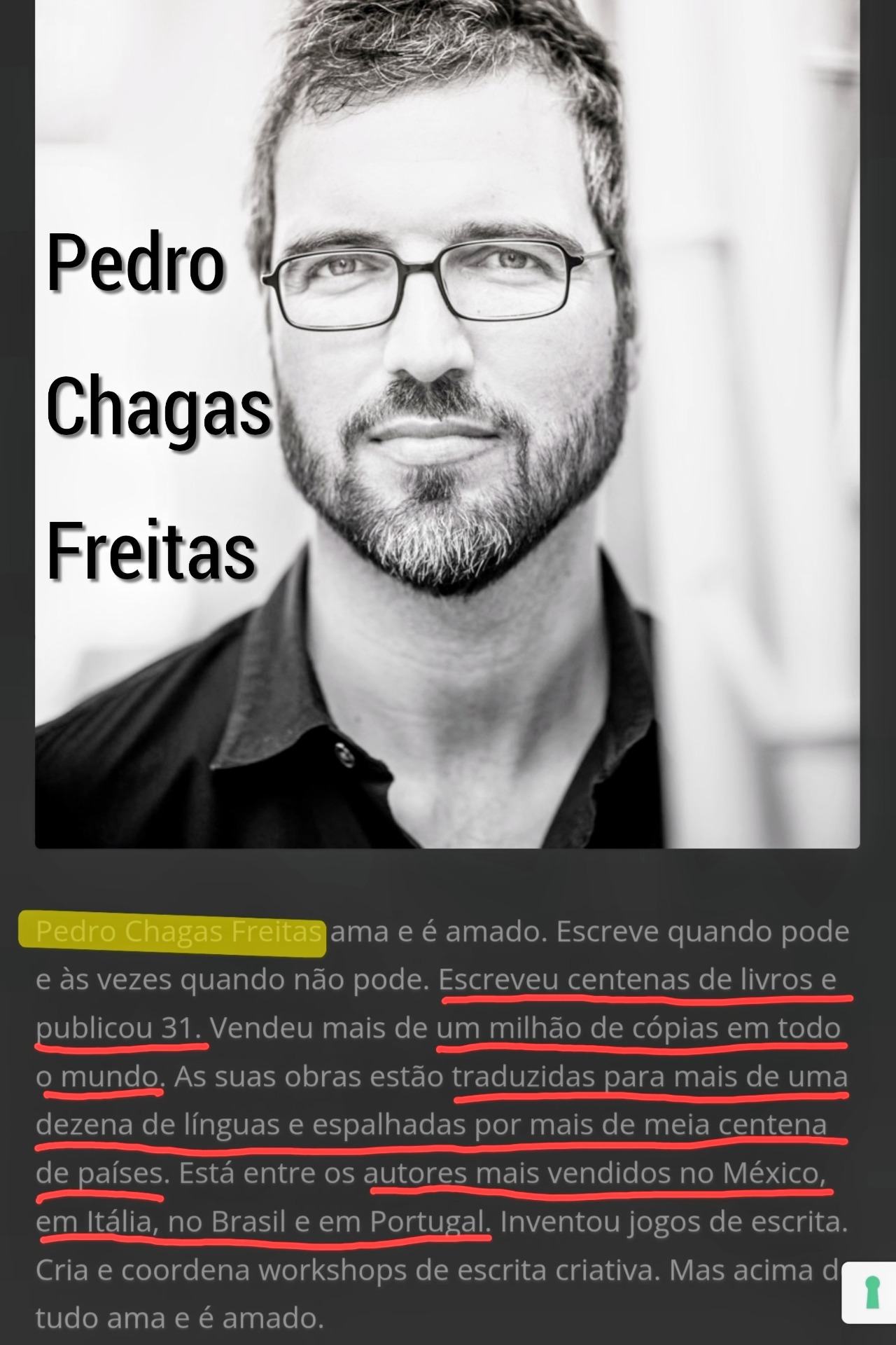 Um pouco sobre Pedro Chagas Freitas