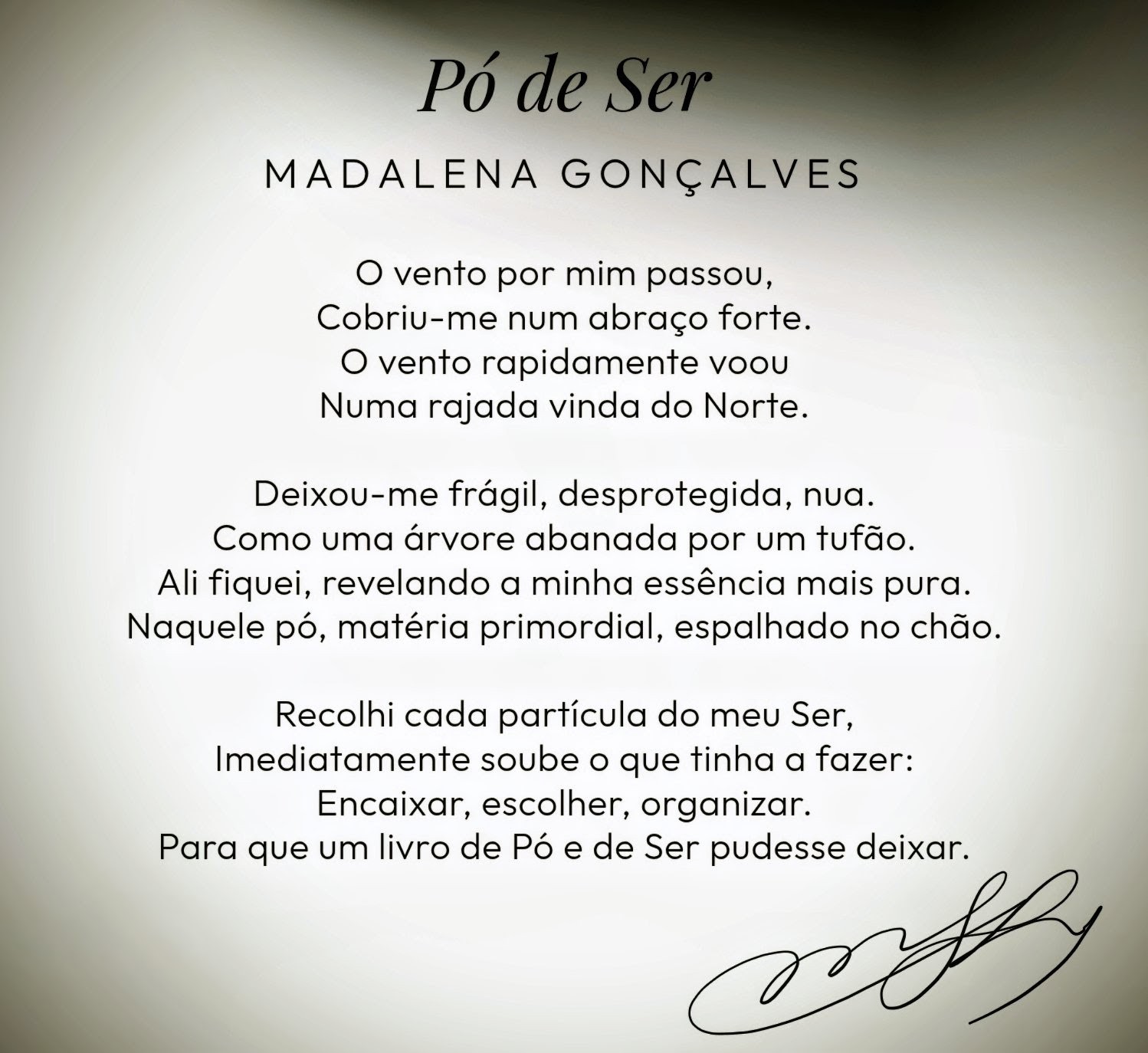 " Pó de Ser " com um blurb de PEDRO CHAGAS FREITAS 