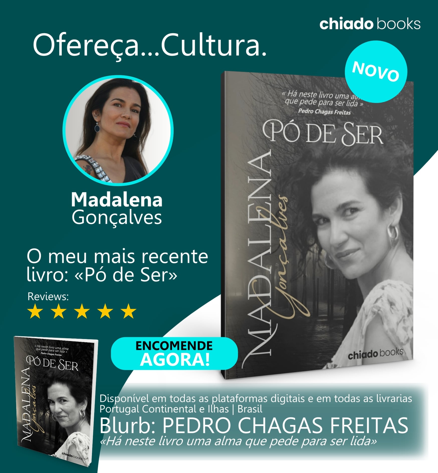 " Pó de Ser " com um blurb de PEDRO CHAGAS FREITAS 